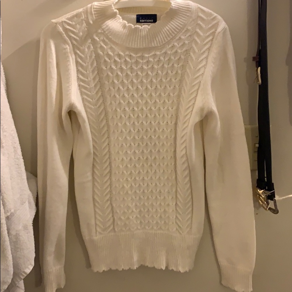 white sweater